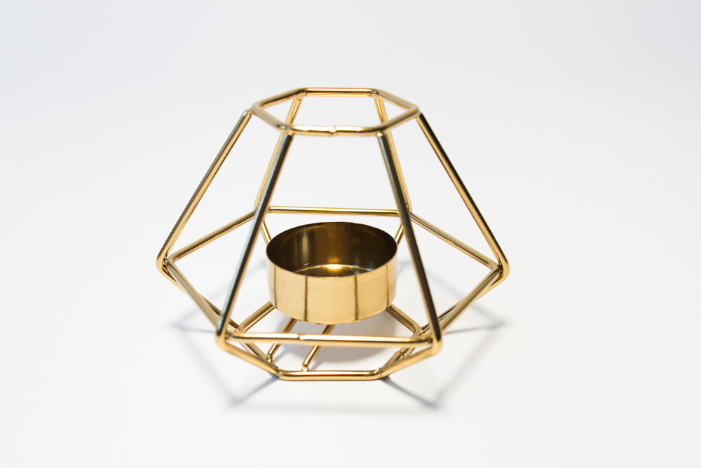 Teelichthalter geometrisch gold